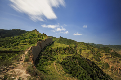 中国山西朔州市山阴县张家庄乡新广武村新广武明长城自然风光