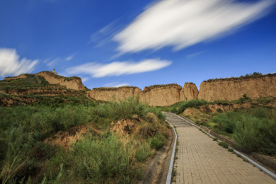 中国山西朔州市山阴县张家庄乡新广武村新广武明长城自然风光
