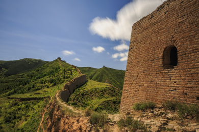中国山西朔州市山阴县张家庄乡新广武村新广武明长城自然风光