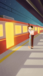  七夕情人节那天，男女朋友在车站热情拥吻