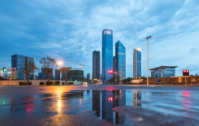 中国福建省福州市北江滨CBD夜景