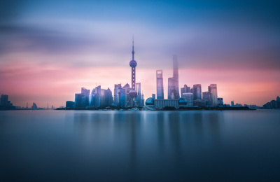 中国上海市浦东新区陆家嘴全景