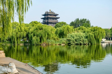 山东济南大明湖公园之明湖风光
