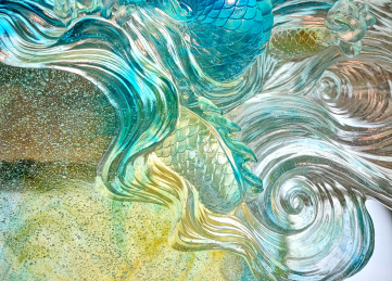 中国传统文化创意彩色琉璃工艺品花纹背景