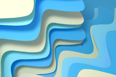 三维渲染，多彩纸张曲面线条背景