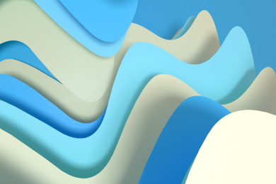 三维渲染，多彩纸张曲面线条背景