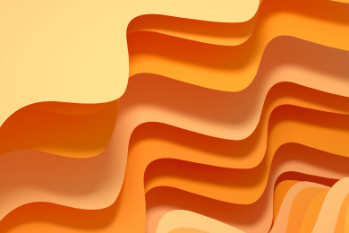 三维渲染，多彩纸张曲面线条背景