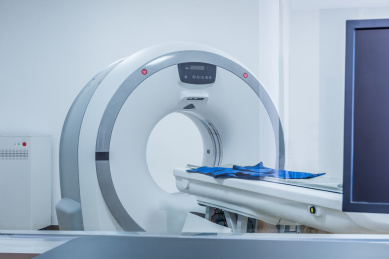 计算机体层摄影,CT机（电子计算机断层扫描），医学检查设备。