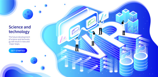 VR蓝色渐变科技未来轮播图设计