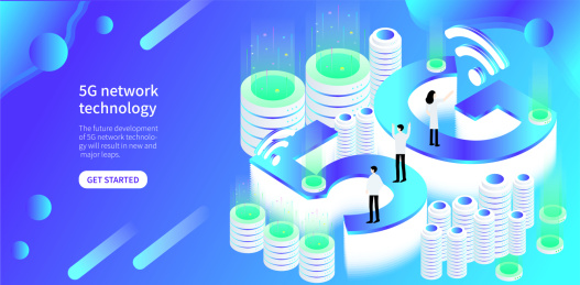 5g网络新时代移动科技轮播图设计