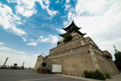 兰州兰山公园三台阁古建筑全景