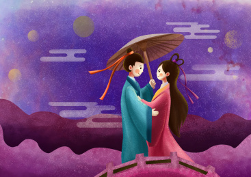 七夕情人节牛郎织女鹊桥相见