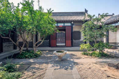 北方传统四合院民居建筑，中国山东省潍坊市十笏园