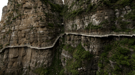 中国河北省保定市涞源县白石山悬崖栈道