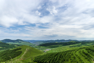 河北张家口崇礼夏季绿色草原天路