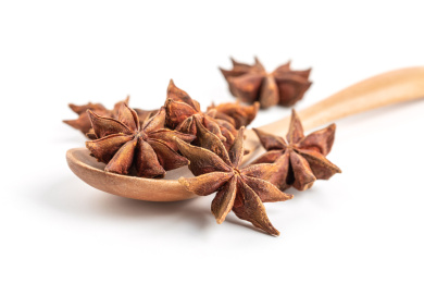 传统调味料八角茴香微距特写