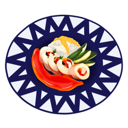 卡通手绘西餐创意美食插画