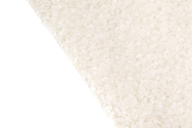 白底上摆成梯形的珍珠米