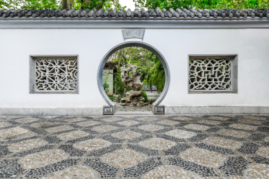 中国山东省潍坊市归真园园林景观