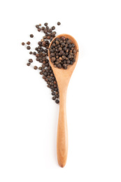 传统调味料黑胡椒微距特写