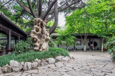 中式园林景观，中国山东省潍坊市归真园