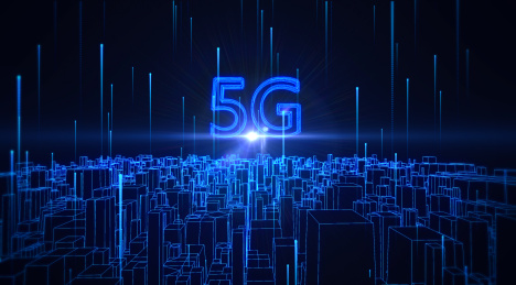 5G网络科技概念城市三维空间场景