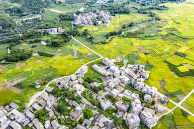 航拍中国广西玉林市兴业县乡村自然风光