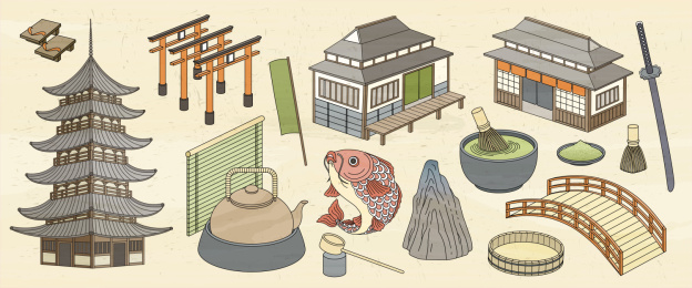 日式浮世绘插图素材