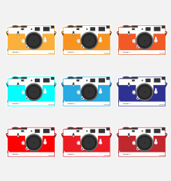 中古菲林胶片相机矢量插画设计素材