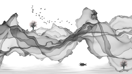 抽象水墨画意境山水装饰画