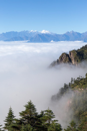 四川泸定川西高原高山云海风光