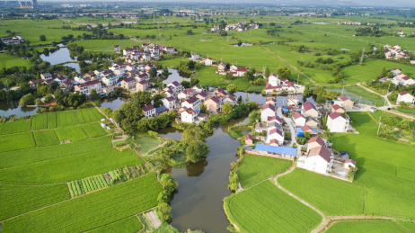 航拍中国安徽省宣城市夏日乡村生态田园风光