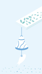 简约屋檐祈福风铃矢量插画