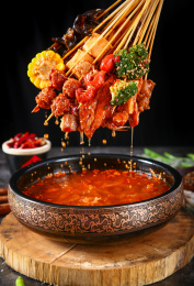 蔬菜肉类海鲜综合烤串