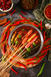 麻辣蔬菜火腿烤串