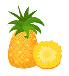 卡通手绘水果菠萝果蔬插画