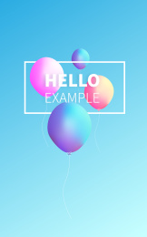 红蓝渐变柔色气球矢量海报