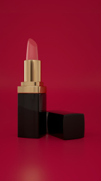 美容美妆题材的唇膏口红广告图，三维渲染