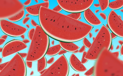 夏日冰凉红色西瓜矢量海报