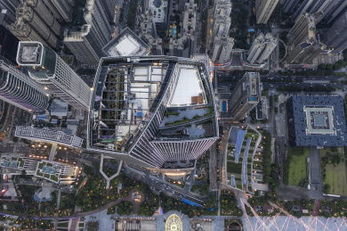 广州城市天际线摩天大楼航拍风光