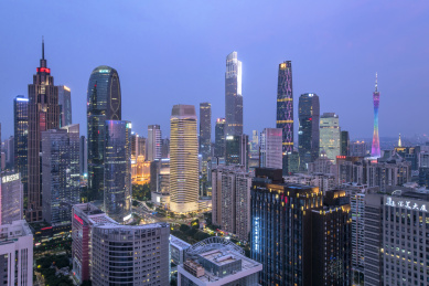 广州塔与珠江新城CBD蓝调夜景