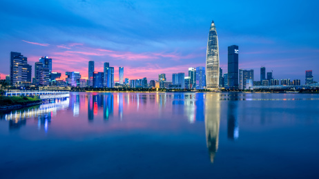 中国深圳后海人才公园城市夜景