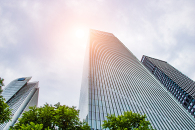 广州珠江新城高楼仰视