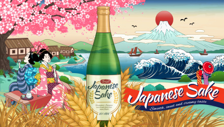 浮世绘风日本清酒广告横幅