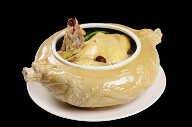 中国美食粤菜特色滋补凤吞西洋菜