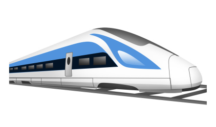 卡通手绘交通工具动车高铁插画