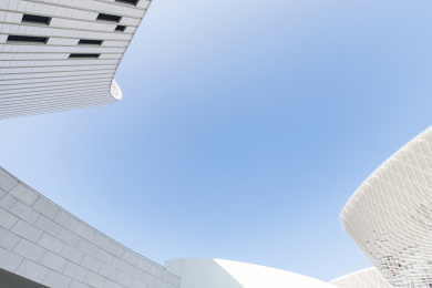 蓝天钢结构网架建筑表面结构纹理