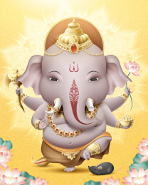 象神节可爱神祇与老鼠坐骑