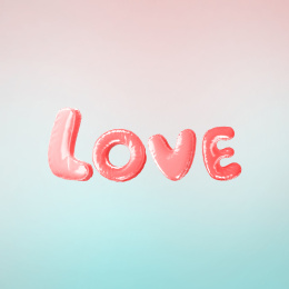 爱情英文字母Love形状的气球素材