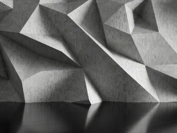 低多边形的水泥大理石墙面构成的室内场景素材